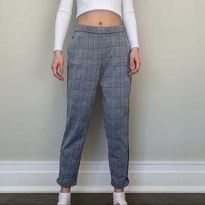 H&M plaid pants with stripes